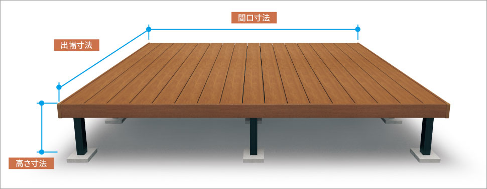 人工木幕板仕様（ナチュラルで温もりのある人工木幕板）多彩なサイズバリエーションを設定。お庭のサイズに合わせて対応できます。